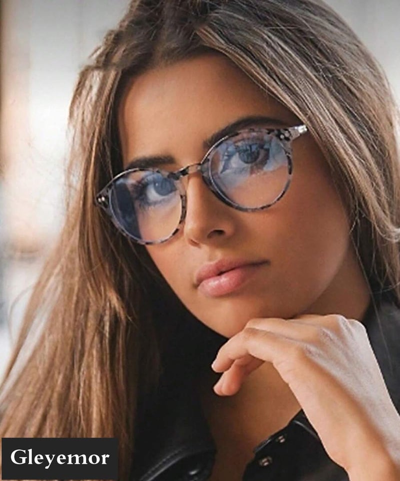 Gleyemor Blue Light Glasses for Men Women, Vintage Round Bluelight Blocking Computer Screen Protection Glasses (Leopard) - Image 3
