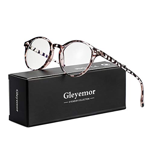 Gleyemor Blue Light Glasses for Men Women, Vintage Round Bluelight Blocking Computer Screen Protection Glasses (Leopard) - Image 2