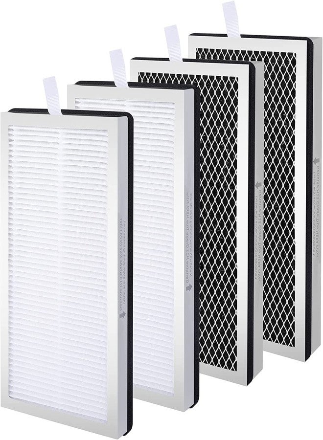 KeeTidy 4 Pack Model 15 Replacement Filters Compatible with Air Puri-fier MA Series, H13 True and Activated Carbon, 3 in 1 with Pre-Filter - Image 1