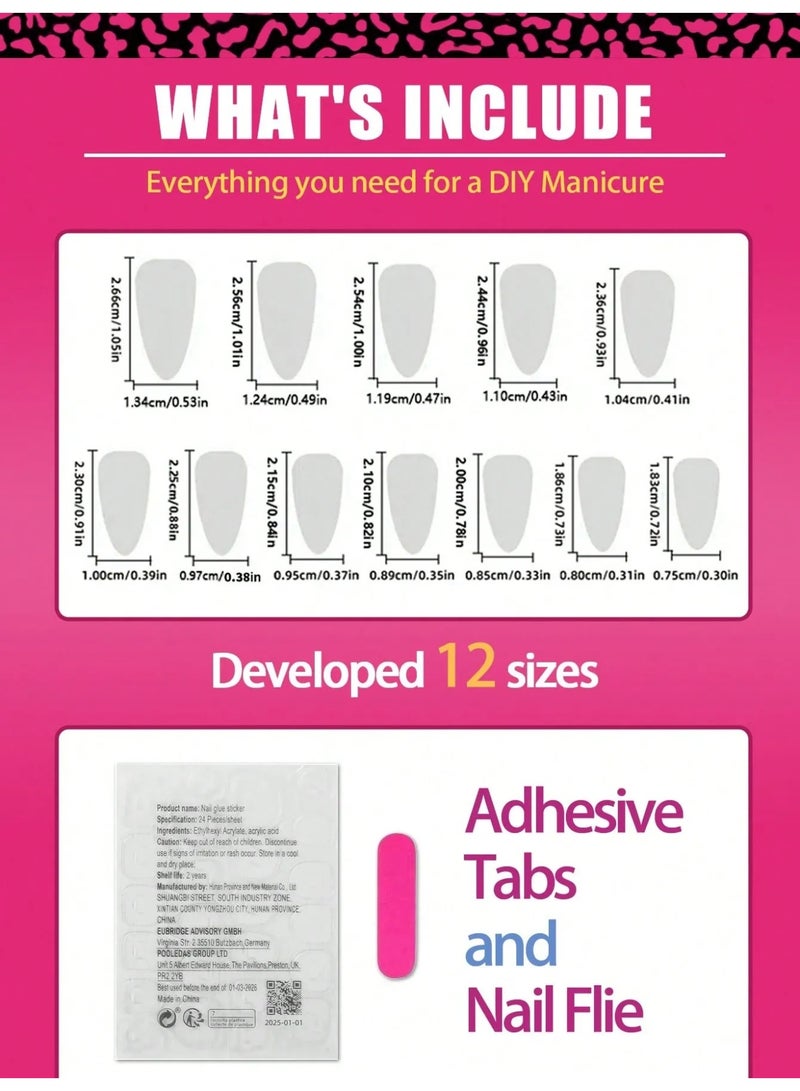 Almond shaped fake nails. The box contains 24 nails with a nail file and glue - Image 3