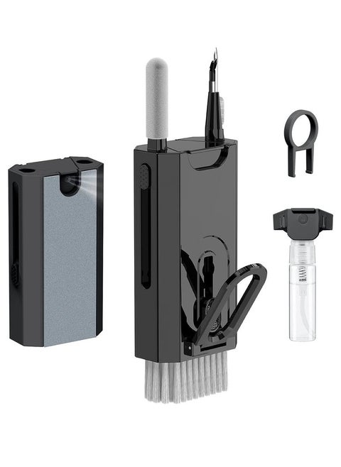 8 in 1 Keyboard Cleaner Kit, Laptop Cleaner with Brush, Multi-Function Cleaner Tools for Airpods Pro Earbuds PC Laptop Phone Headphones Camera (Black)