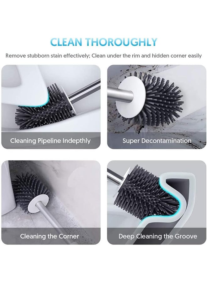 Bathroom Toilet Brush Set,Deep Silicone Cleaning,Non-slip Long Plastic Handle for Hotel/Home(Black) - pzsku/Z8CCFB0920FA1D8138FFAZ/45/_/1721895672/2fa840f6-6e95-4365-a9ba-78698113588b