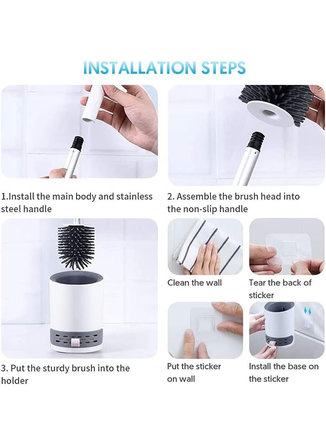 Bathroom Toilet Brush Set,Deep Silicone Cleaning,Non-slip Long Plastic Handle for Hotel/Home(Black) - pzsku/Z8CCFB0920FA1D8138FFAZ/45/_/1721895682/d61873d9-3386-4068-9bdc-d656c72c44a3