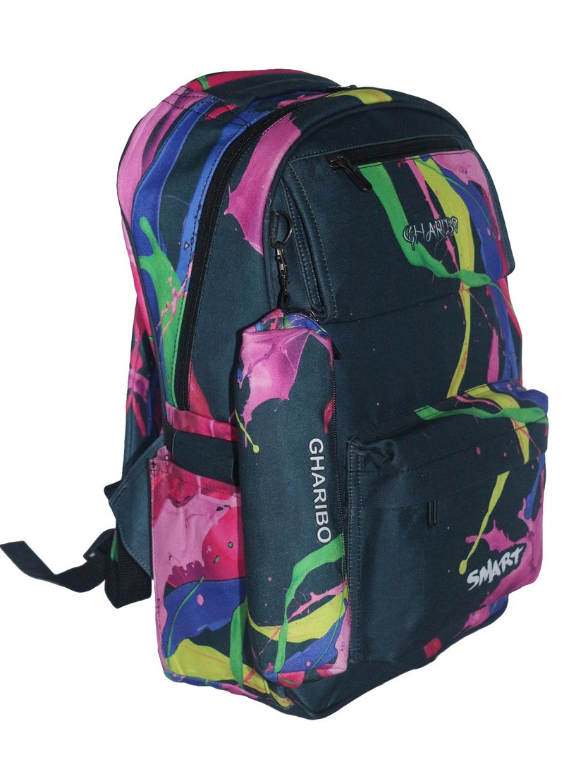 حقيبة ظهر مدرسية موديل 1 بقع الألوان