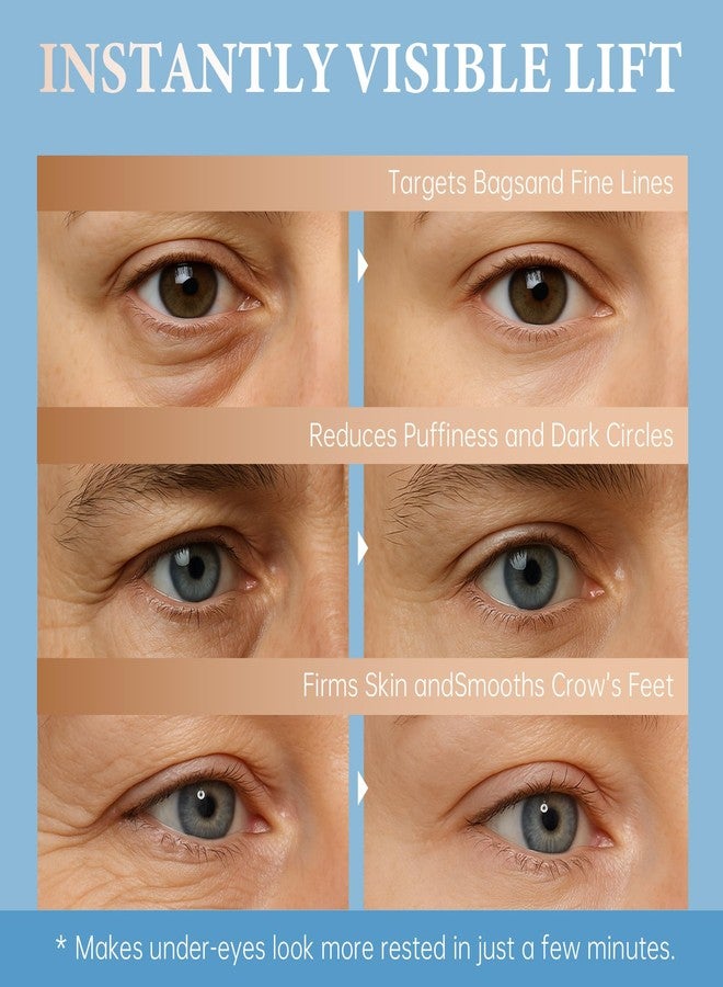 EELHOE مشد العيون الفوري مع فرشاة، كريم رفع مثالي مؤقت لمشد العيون للانتفاخات تحت العين، الانتفاخ، الخطوط الدقيقة والتجاعيد، يشد وينعم لجميع أنواع البشرة، 0.67 أونصة - Image 3