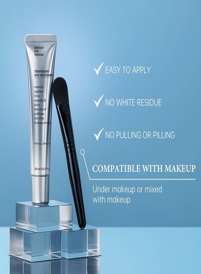 EELHOE مشد العيون الفوري مع فرشاة، كريم رفع مثالي مؤقت لمشد العيون للانتفاخات تحت العين، الانتفاخ، الخطوط الدقيقة والتجاعيد، يشد وينعم لجميع أنواع البشرة، 0.67 أونصة - Image 4
