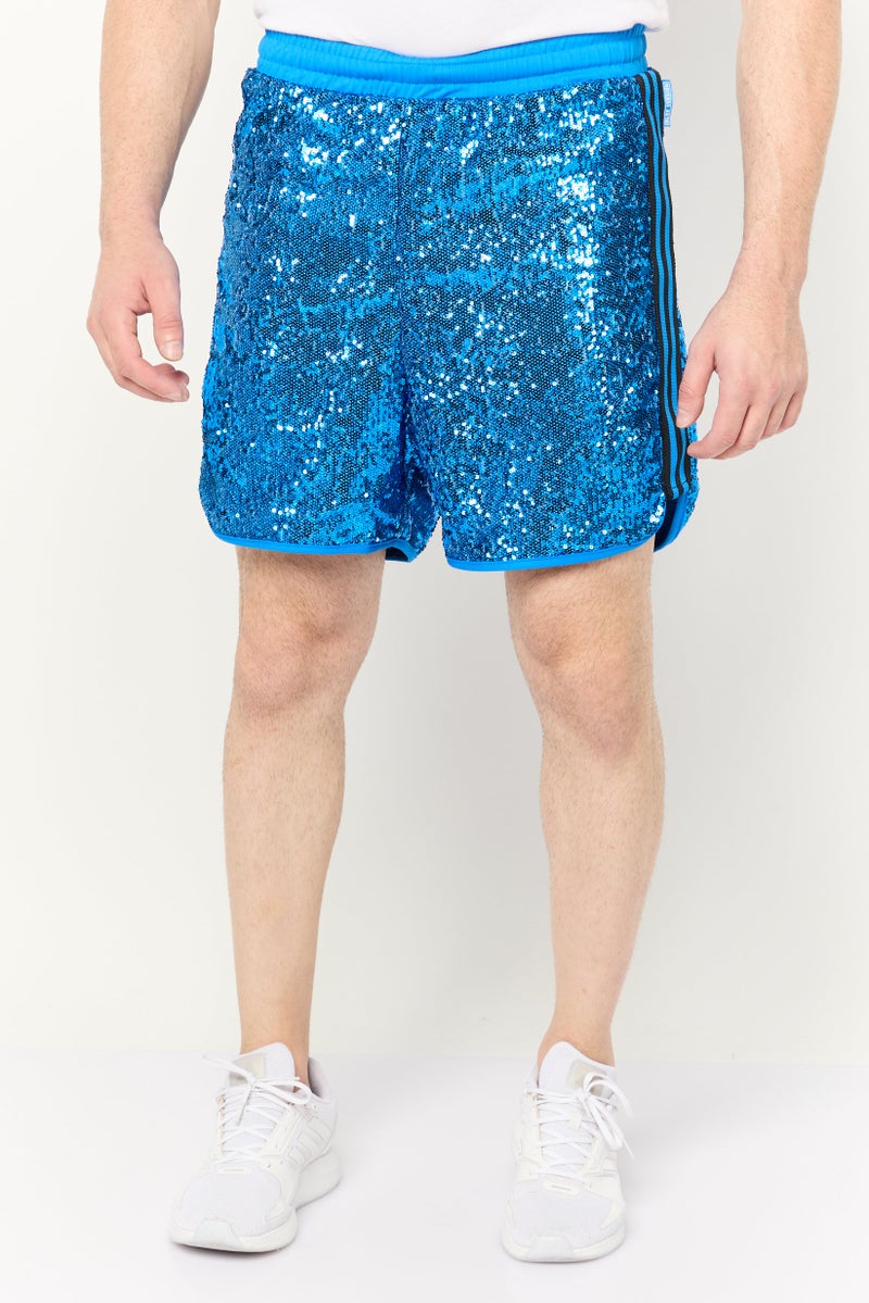 adidas Originals Men Sportswear Fit Sequins Outdoor Shorts, Blue  - Image 1