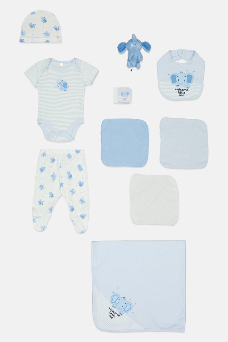 Rock-A-Bye Baby Boutique Toddlers Boy 10 Pieces Bodysuit And Pants Hanging Gift Set, Multicolor - Image 2
