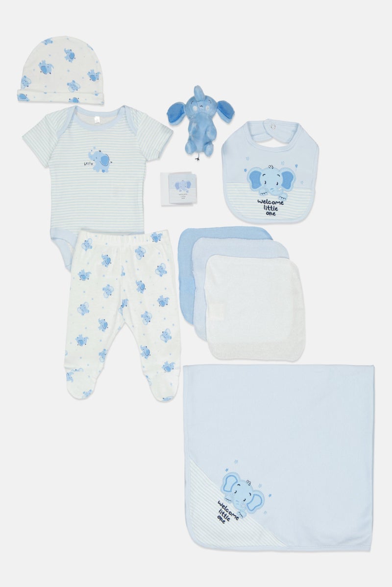Rock-A-Bye Baby Boutique Toddlers Boy 10 Pieces Bodysuit And Pants Hanging Gift Set, Multicolor - Image 4