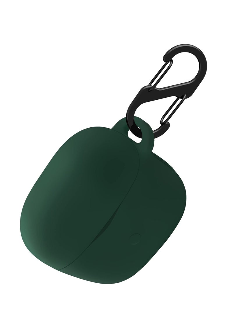 Silicone Carrying Case Compatible with SoundPEATS Air3 Pro Portable Scratch Shock Resistant Cover with Carabiner (Emerald Green) - Image 1