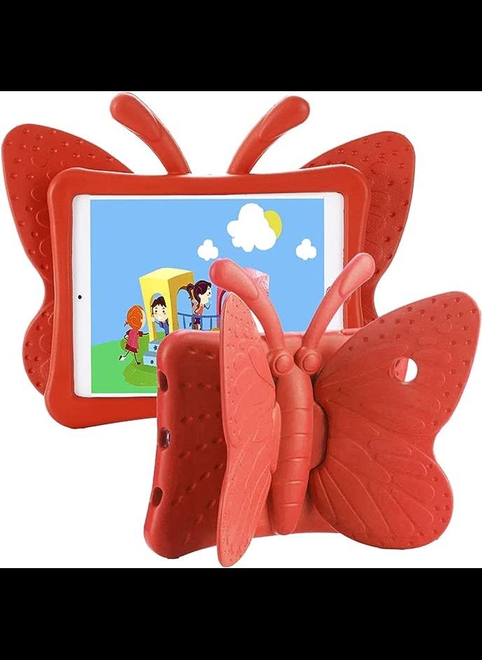 iPad case for Kids, Feitenn 3D Cartoon Butterfly Non-Toxic EVA Light Weight Kid Proof Shockproof case with Kickstand for ipad 5/ ipad 6 /ipad pro 9.7/ New iPad 2017 case (Red)