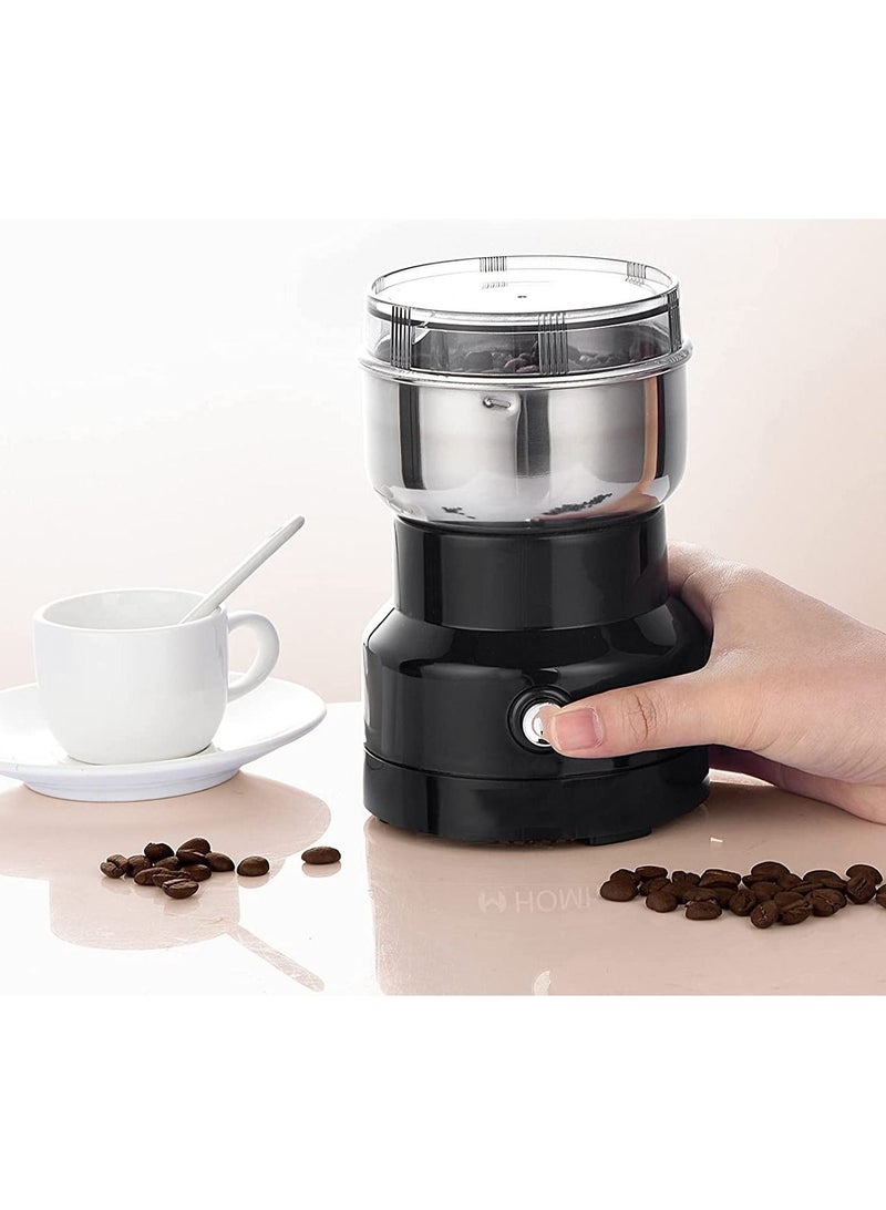 DubaiGallery مطحنة حبوب القهوة الكهربائية متعددة الأغراض من الفولاذ المقاوم للصدأ لطحن البذور والتوابل والأعشاب والمكسرات - Image 4