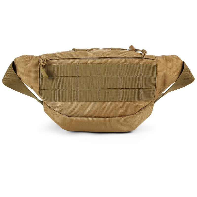 SOWHUP Tactical Fanny Pack,Military Waist Bag Pack with U.S Patch Utility Hip Belt Bumbag for Outdoor Fishing Hiking (Tan(4 Zipper Pockets)) - Image 4