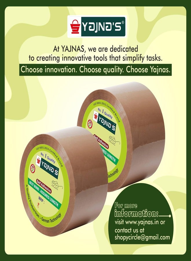 YAJNAS 72mm x 100 Meters, 3 inch, Pack of 2, Brown BOPP Self-Adhesive High-Strength Packing Tape Rolls | E-commerce Packaging for Home, Office & Box - Image 5