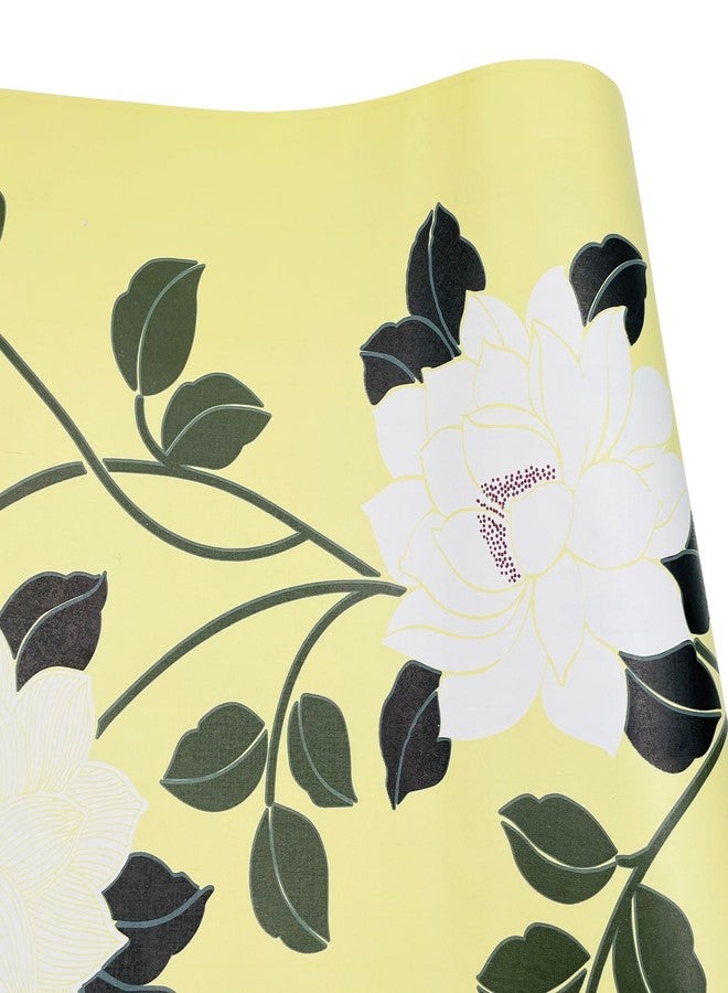 Yifely Large White Peony Removable PVC Shelf Drawer Liner Home Decor Shelving Paper 17x118 Inch - Image 2