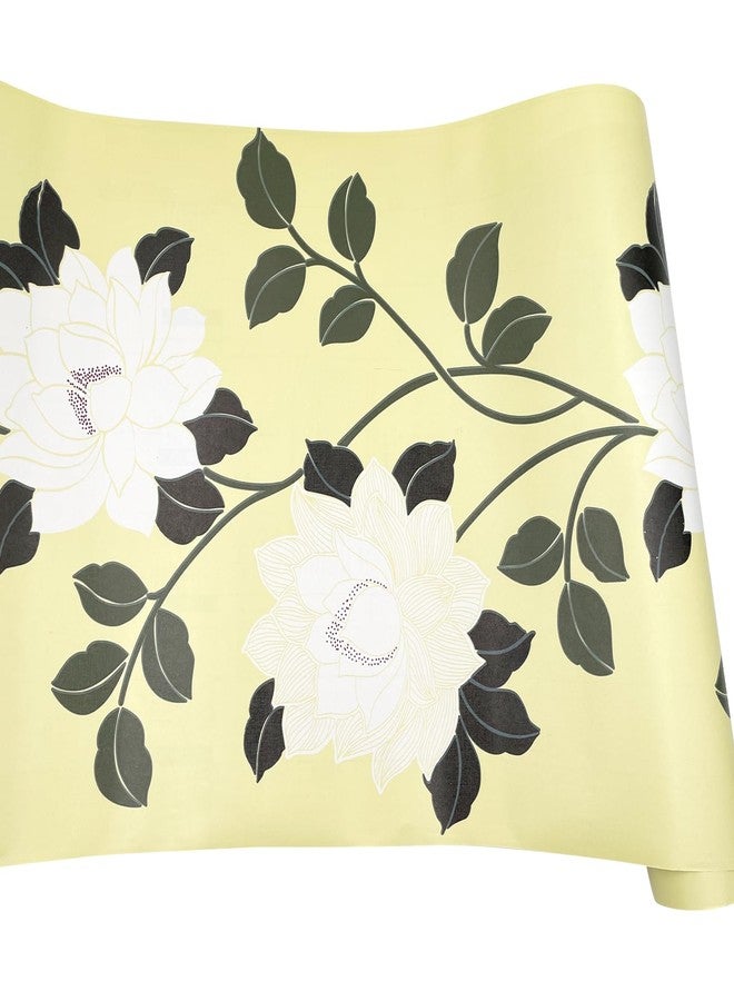 Yifely Large White Peony Removable PVC Shelf Drawer Liner Home Decor Shelving Paper 17x118 Inch - Image 5