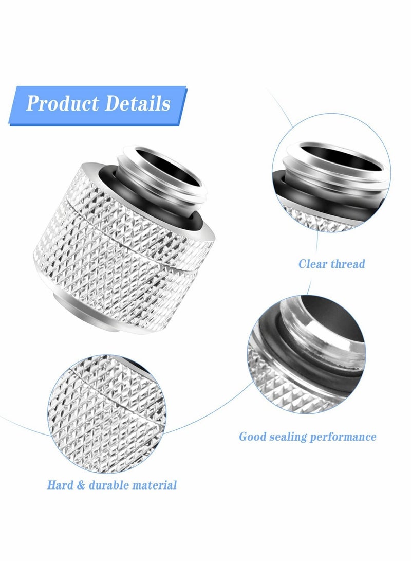 Captaintech Water Cooling Compression Fitting, G1/4inch Threaded Soft Tube Two-Touch Connector, PC Water Cooling System Tube Connector for 9.5mm ID and 12.7mm OD Thin Tubing (4 Pcs) - Image 2