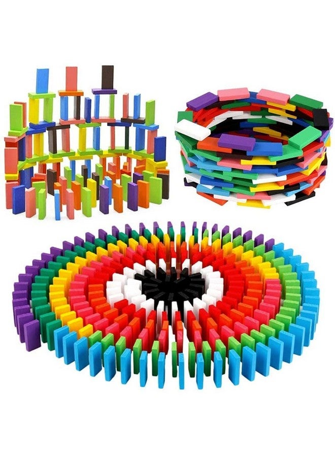 VGRASSP 12 Colour Wooden Domino Toy for Kids - Educational Blocks Activity Game for Play and Learning (1200 Piece) - Image 1