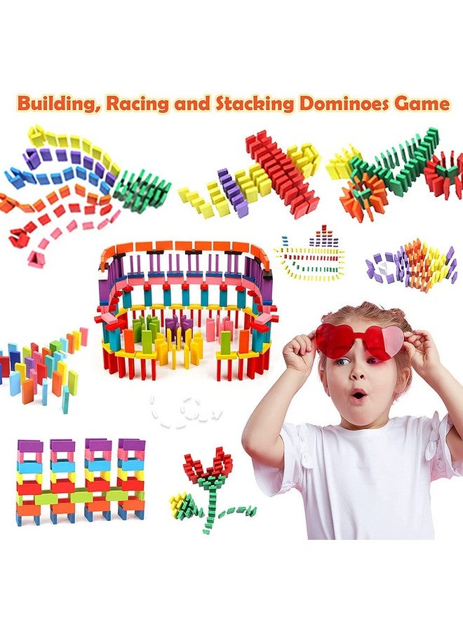 VGRASSP 12 Colour Wooden Domino Toy for Kids - Educational Blocks Activity Game for Play and Learning (1200 Piece) - Image 2