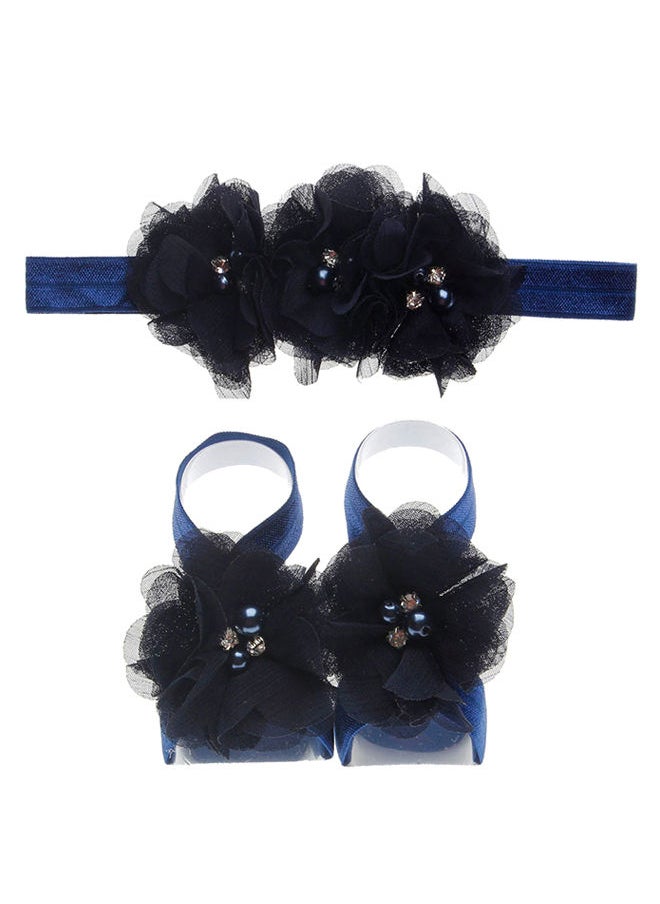 NIBEMINENT Flower Pattern Headband With Barefoot Sandals  - Image 1
