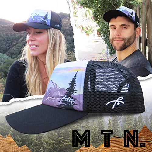 Grace Folly Foam Trucker Hat Snapback Mesh Baseball Cap for Men or Women (Mountain Print) - Image 4