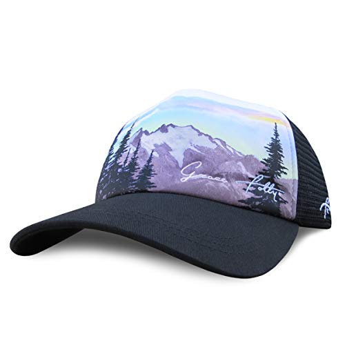 Grace Folly Foam Trucker Hat Snapback Mesh Baseball Cap for Men or Women (Mountain Print) - Image 1