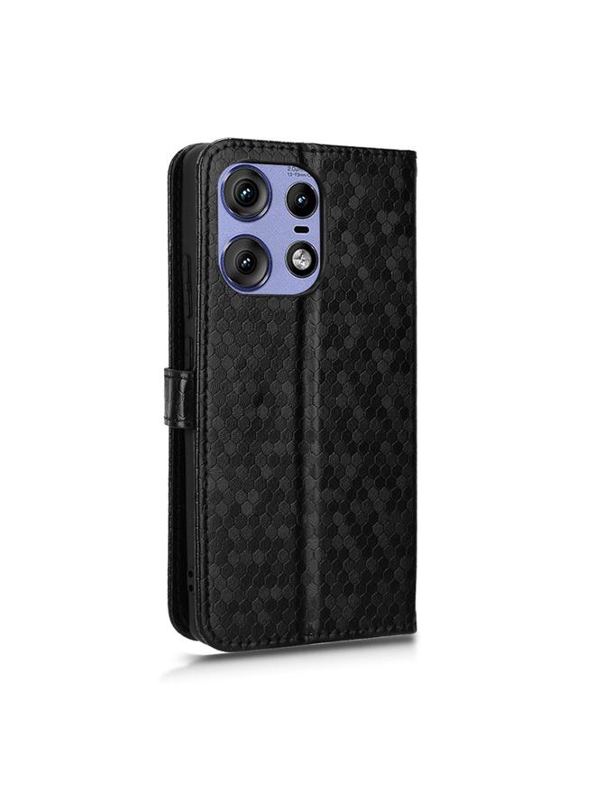 S-TOP Case For Motorola Edge 50 Pro Honeycomb Dot Texture Leather Phone Case - Image 3