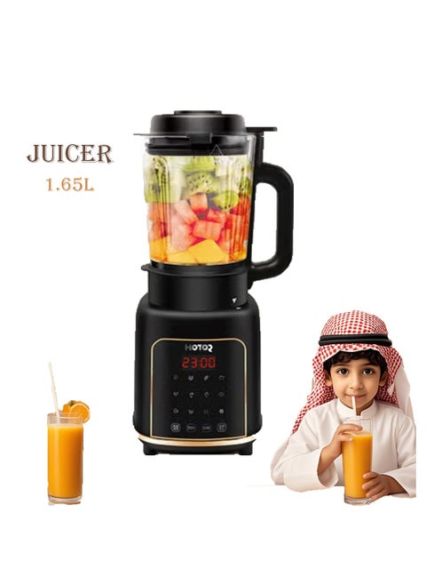 Electric Juicer Blender Mixer High Speed Blender Blender Smoothie Maker Soy Milk Machine With Grinder Mill, Chopper Mill, Ice Crush Function 1.65L Black