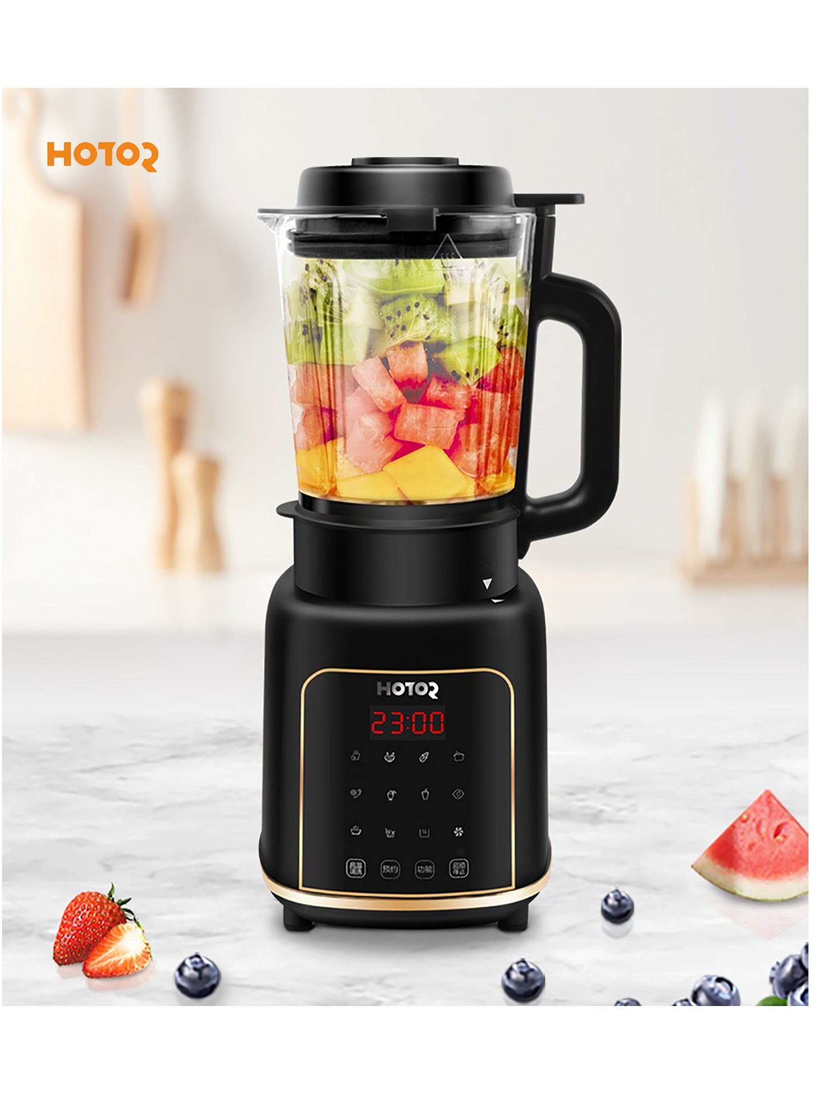 Electric Juicer Blender Mixer High Speed Blender Blender Smoothie Maker Soy Milk Machine With Grinder Mill, Chopper Mill, Ice Crush Function 1.65L Black 