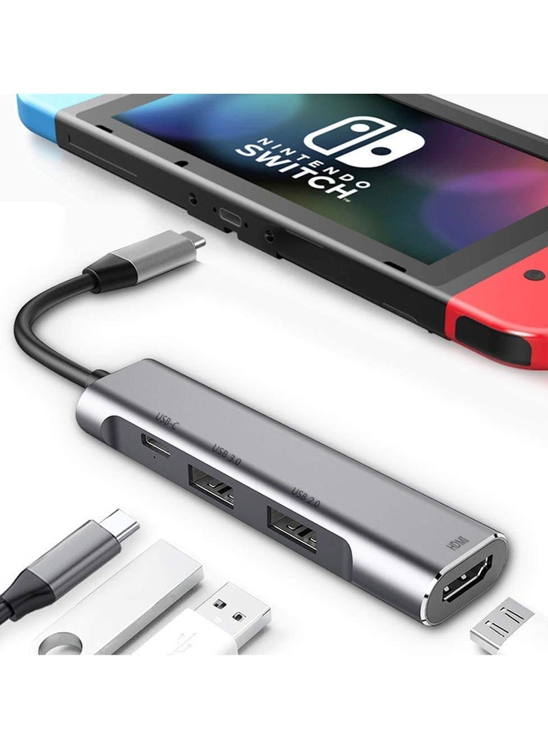 KASTWAVE USB C-Type to HDMI Digital AV Multi-Port 4-in-1 Hub for Switch OLED/Nintendo USB-C (USB3.1) Adapter PD PC Charger for Samsung DeX Travel TV Docking Station 4K HDMI Dock - Image 1