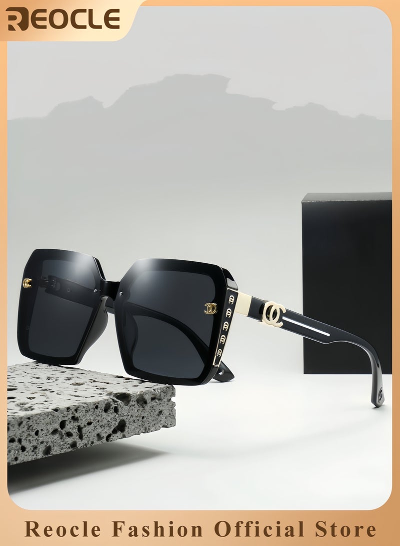 ريوكل نظارات شمسية فاخرة ذات عدسات تدرجية نظارات معدنية مربعة الطراز الإيطالي بدقة عالية حماية من الأشعة فوق البنفسجية مثالية للعطلات وصيد الأسماك للرجال والنساء في الهواء الطلق - Image 1
