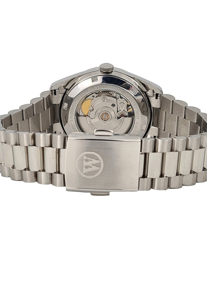 West End Watch Co Silver Automatic Stainless Steel Analog Watch For Men 6828_10_2587B 37 mm