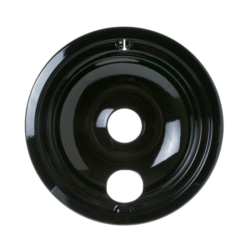 GE WB31M19 Genuine OEM 8" Porcelain Burner Drip Bowl (Black) for GE Electric Ranges - Image 1