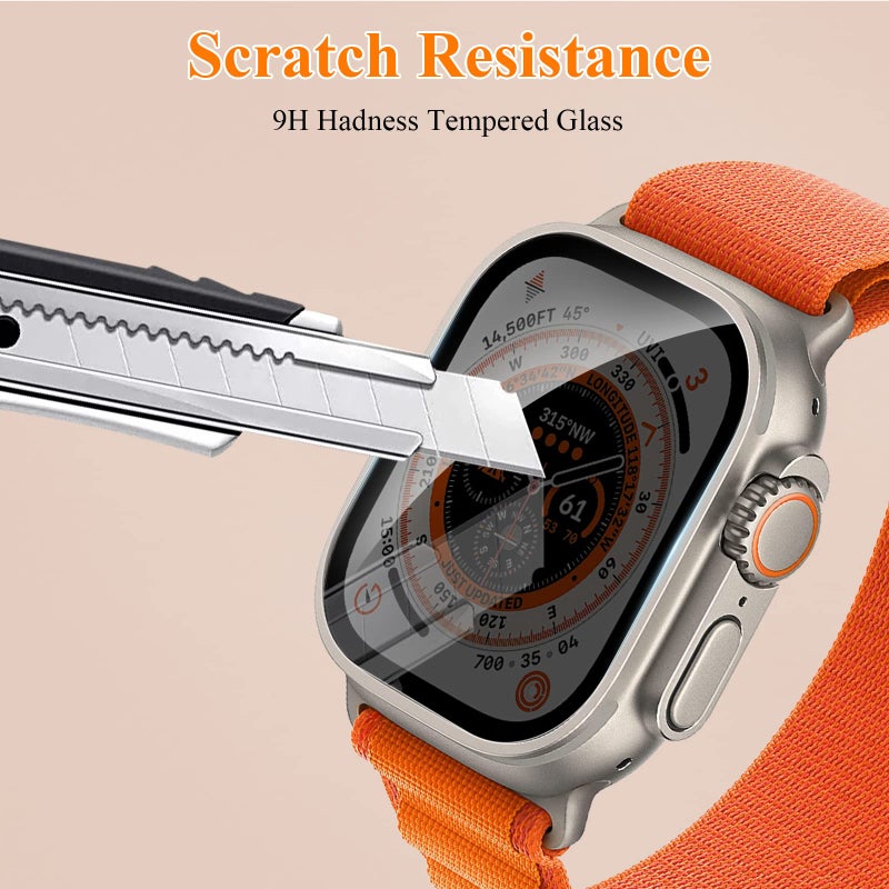 YMHML [ 3 Pack Privacy Screen Protector Compatible for Apple Watch Ultra 2 / Ultra 49mm, Tempered Glass Anti-Spy Waterproof Anti-Scratch Bubble-Free Film for iWatch Ultra Accessories - Image 4