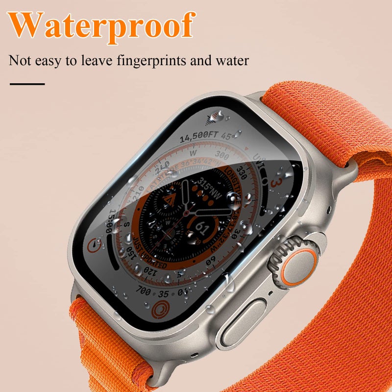 YMHML [ 3 Pack Privacy Screen Protector Compatible for Apple Watch Ultra 2 / Ultra 49mm, Tempered Glass Anti-Spy Waterproof Anti-Scratch Bubble-Free Film for iWatch Ultra Accessories - Image 3
