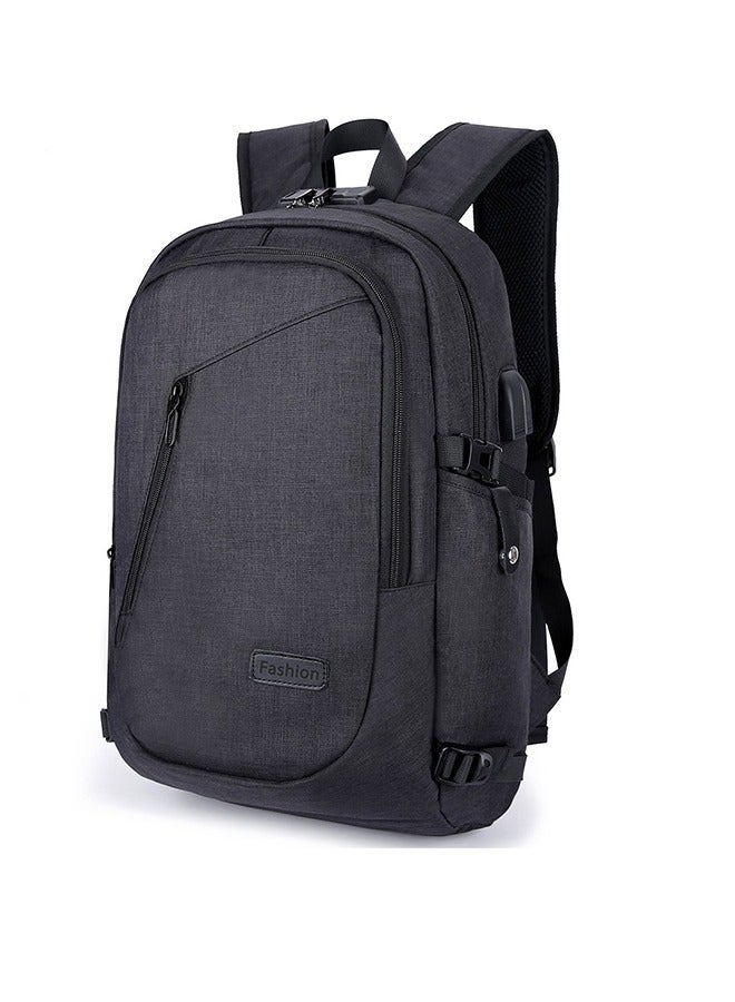 Miya Anti-Theft Waterproof Oxford Laptop Bag With USB Charger Port And Headphone Jack - 15.6in (Black) - Image 1