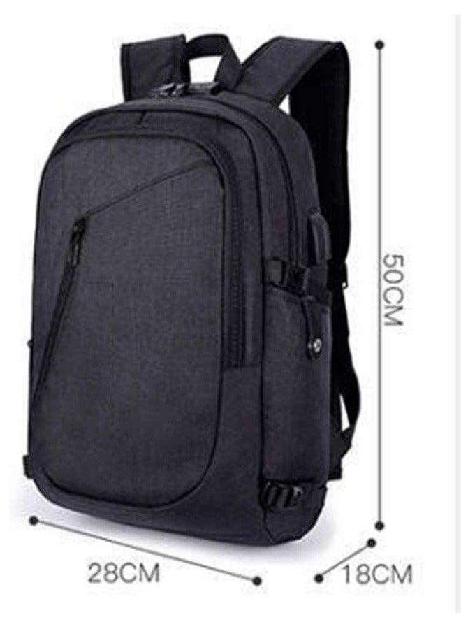 Miya Anti-Theft Waterproof Oxford Laptop Bag With USB Charger Port And Headphone Jack - 15.6in (Black) - Image 2