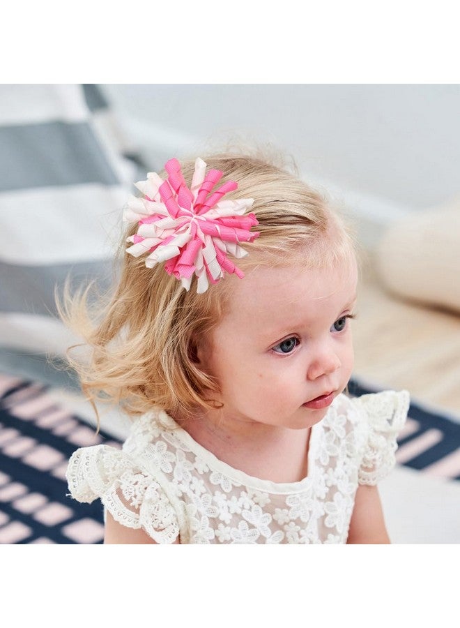 Yxiang 2Pcs Pink Korker Bows For Girls 3'' Curly Bow Hair Clip Ribbon Ponytail Bows Alligator Clip Hair Barrette For Girls Toddlers Kids (Pink) - Image 4