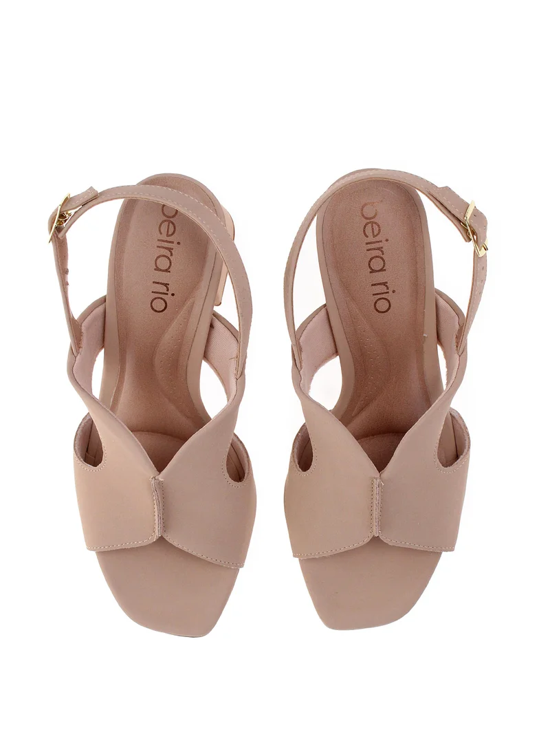 Beira Rio Beige Mid Heel Sandals for Women – Stylish & Comfortable Footwear for Any Occasion for Women | Best Price UAE