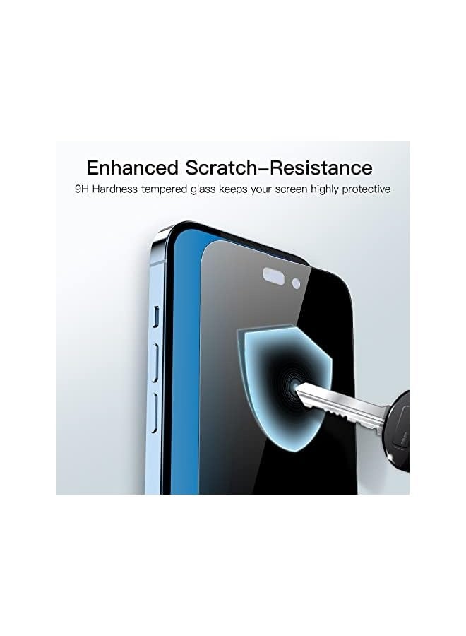 Jetech Privacy Full Coverage Screen Protector for iPhone 14 Pro Max 6.7-Inch, Anti-Spy Tempered Glass Film, Edge to Edge Protection Case-Friendly, 2-Pack - Image 5