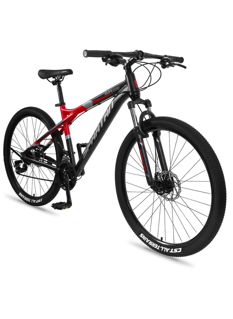 Spartan Ampezzo 27.5" MTB Alloy | Lightweight & Durable Mountain Bike | 21-Speed Shimano Gear System | Front Suspension | Ergonomic Design | Full Aluminum Frame | Red SP-3005 - Image 1