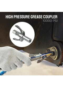 NewShark NewShark High Pressure Grease Coupler Grease Nozzle Zerk Fitting Stainless Steel Lock Clamp Type Grease Adapter Nozzles For Fast To Lock And Release  - Image 4