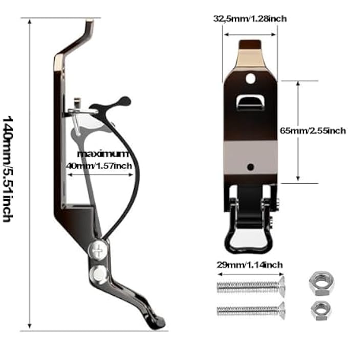 rayihni 4pcs Shovel Mount for Roof Rack, Metal Rubber Clamp Mounting Brackets, Shovel Mount for Truck Bed, Quick Release Axe Tool Holder for Roof Rack, Boats, Military Equipment and Tools (Black) - Image 3