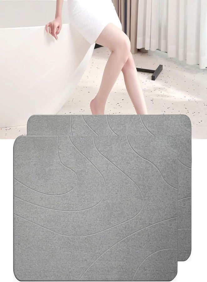 MORANDI Stone Bath Mat 2 Pack, Tub & Bath Diatomaceous Earth Mat - Super Absorbent Non-Slip Fast-Drying Shower Mat, Bath & Kitchen Mat, Easy to Clean (Light Gray 2) - Image 1