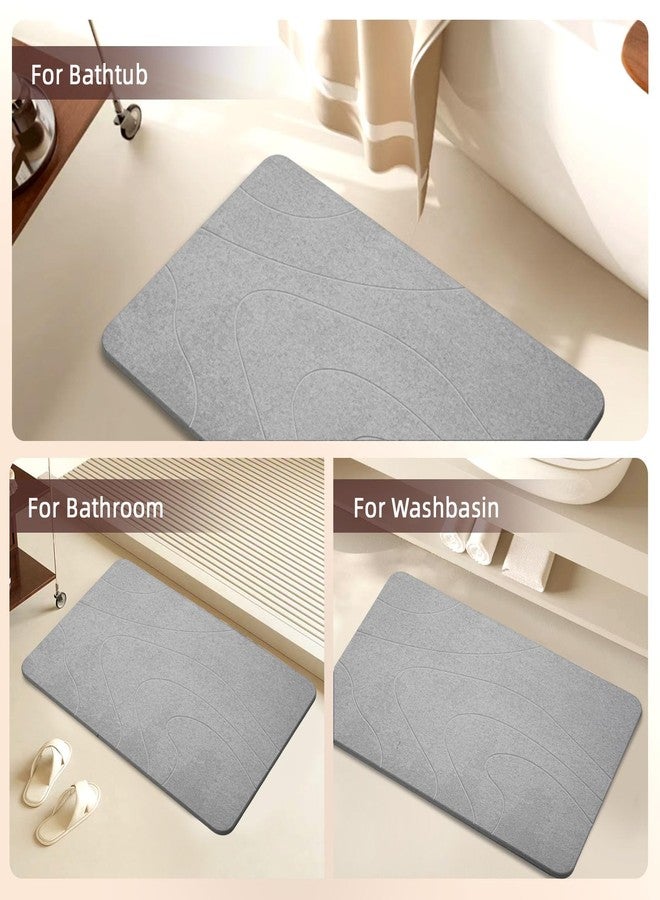 MORANDI Stone Bath Mat 2 Pack, Tub & Bath Diatomaceous Earth Mat - Super Absorbent Non-Slip Fast-Drying Shower Mat, Bath & Kitchen Mat, Easy to Clean (Light Gray 2) - Image 5