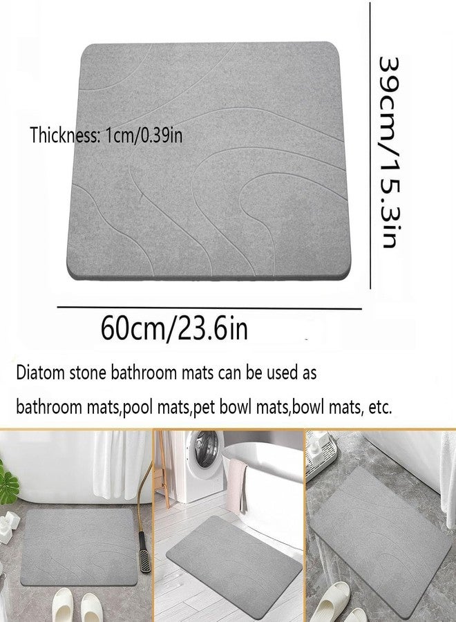 MORANDI Stone Bath Mat 2 Pack, Tub & Bath Diatomaceous Earth Mat - Super Absorbent Non-Slip Fast-Drying Shower Mat, Bath & Kitchen Mat, Easy to Clean (Light Gray 2) - Image 4