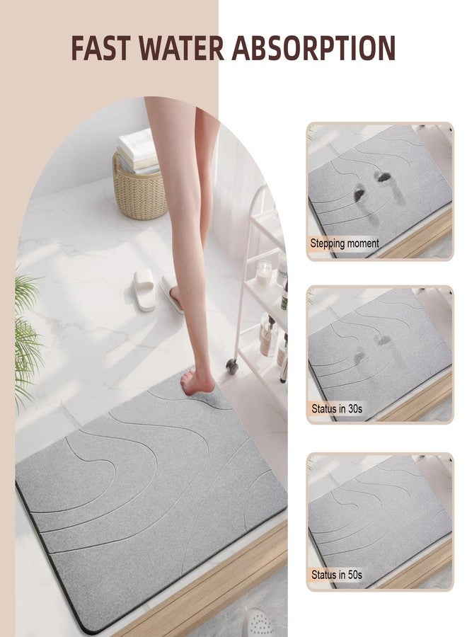 MORANDI Stone Bath Mat 2 Pack, Tub & Bath Diatomaceous Earth Mat - Super Absorbent Non-Slip Fast-Drying Shower Mat, Bath & Kitchen Mat, Easy to Clean (Light Gray 2) - Image 2