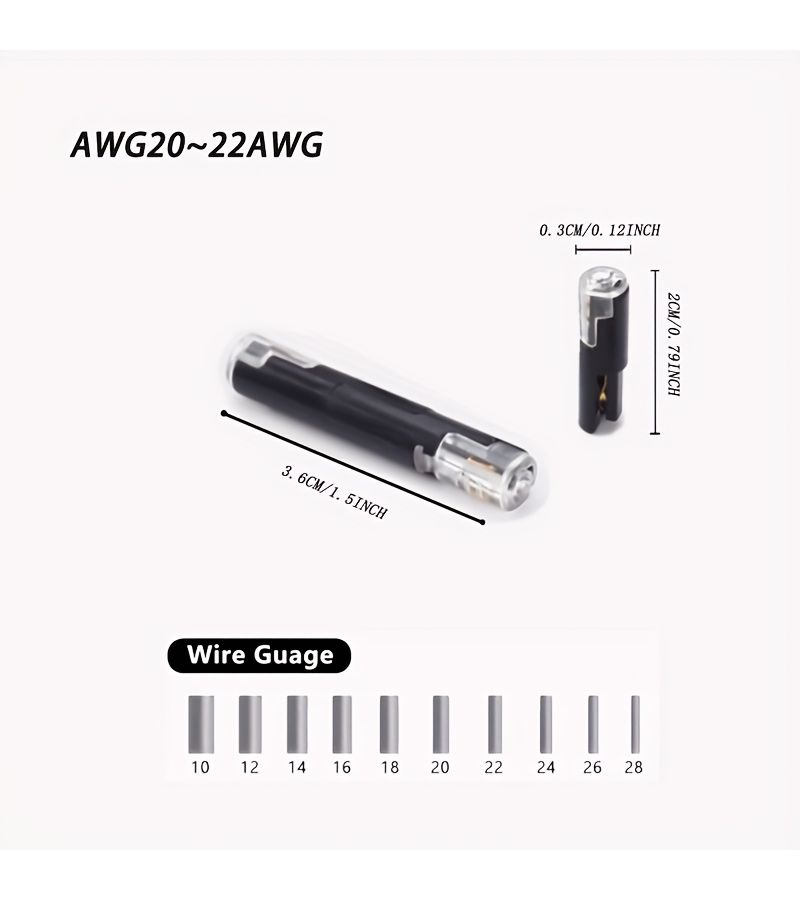 Interlocking Solderless Wire Strip Free LED Quick Connect Terminals 12Pcs Model D1-24 - Image 2