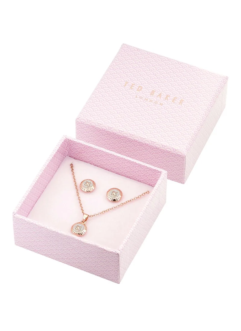 Ted Baker Emillia Mini Button Necklace + Earrings Set