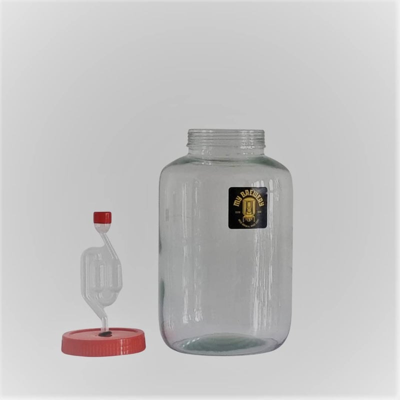 MyBrewery جهاز تخمير زجاجي MyBrewery سعة 1000 مل مع قفل هواء وحشوة محكمة الإغلاق للتخمير 1 لتر - Image 2